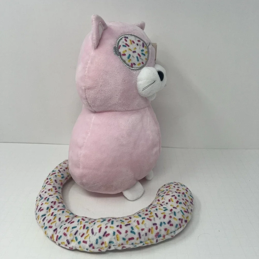 Ideal Toys‎ Pink Kitty Cat Plush Stuffed Animal Long Tail Soft Toy 9 Inch Cute